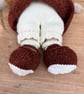 Hand Knitted Rabbit in Rust Textured Dress - Image 3