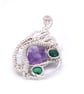 Multi stoned pendant, amethyst and malachite - Image 5