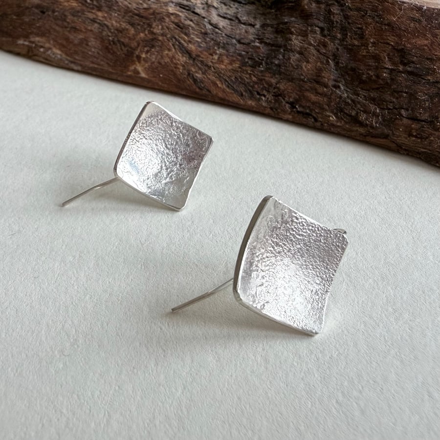 Reticulated Silver Earrings
