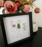 Always My Sister Forever My Friend Sea Glass & Vintage China Shadow Box - Image 2