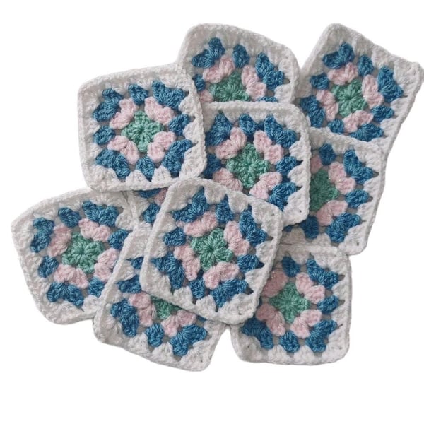Handmade 3-inch Crochet Granny Squares - Pastel Dreamscape Motifs