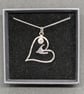 Silver swallow pendant, Sterling silver heart necklace, Bird watcher gift - Image 5