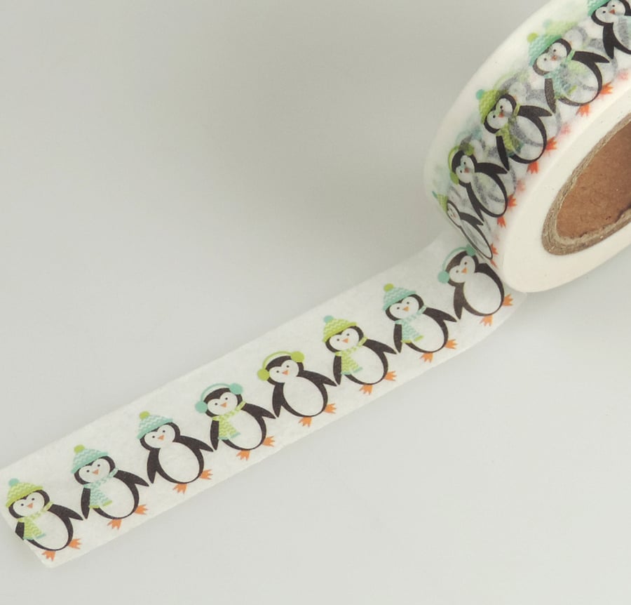 Penguins, Super cute Kawaii Penguins Decorative Washi Tape 10m