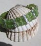 Green Peridot Crystal Gemstone Beaded Bracelet "Forest Dreams"
