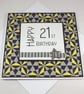 Handmade geometric pattern 21st Birthday card - insert can be personalised - Image 4