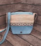 Upcycled Coffee Sack - Mini Shoulder Bag - Denim with Braid - Image 4