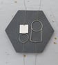 Recycled sterling silver double circle & square necklace - wire jewellery  - Image 3