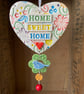 Ceramic heart hanging decoration Pottery Heart  Home Sweet Home