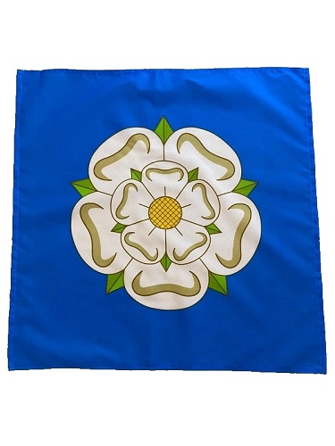 23" x 23" (59 x 59 cm) Yorkshire White Rose New County Flag Bandana Head Scarf