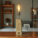 Oak lamp(s) with Edison bulb, Vintage style, energy efficient 12 volt.