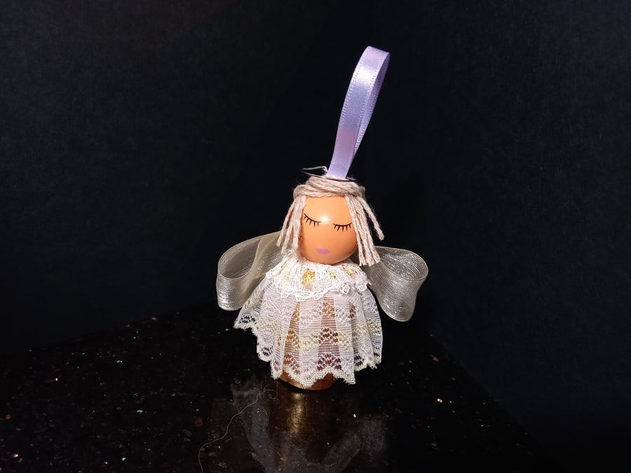 Christmas angel or fairy decoration - upcycled wine bottle cork