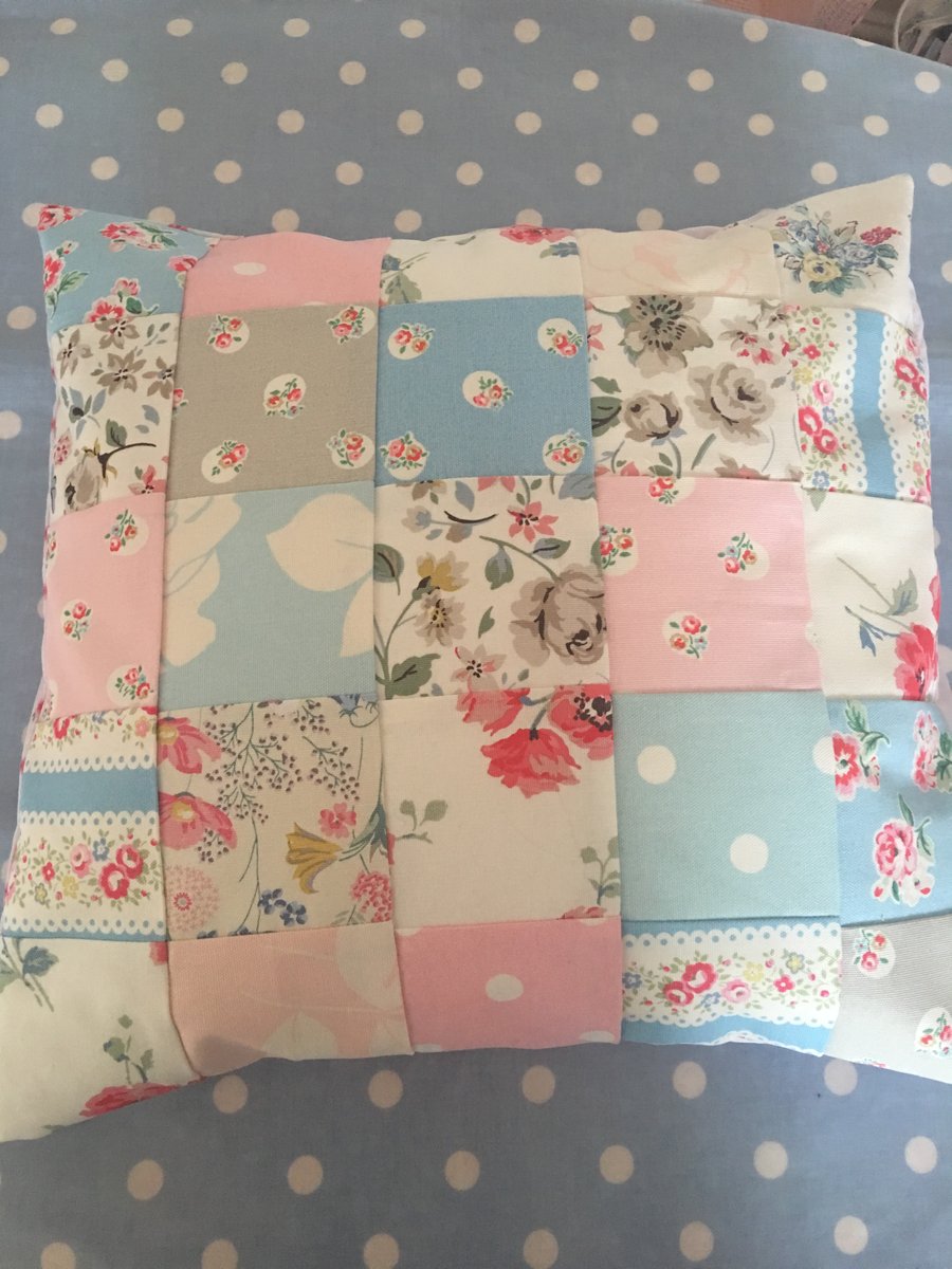 Patchwork cushion cover in Cath Kidston  Cotton  fabrics 