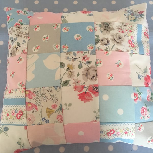 Patchwork cushion cover in Cath Kidston  Cotton  fabrics 