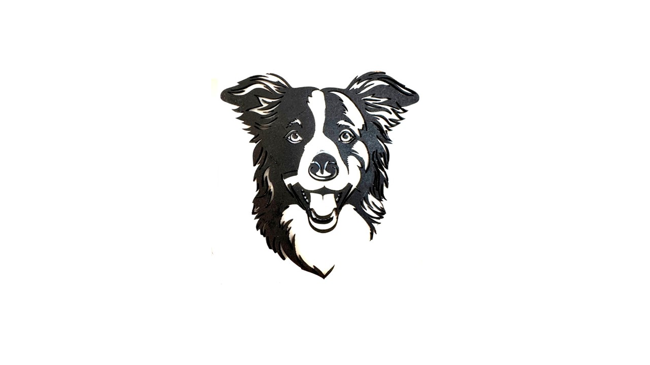 Collie Cross Silhouette wall art