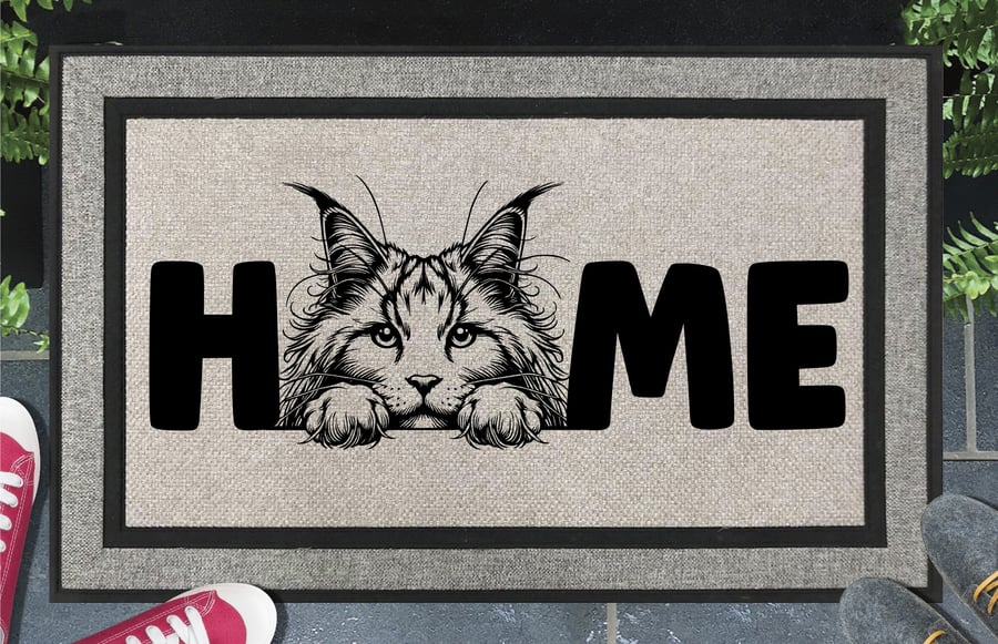 Maine Coon Home Door Mat No.5 - All Weather Doormat - 45x70cm 