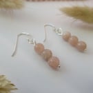 Summer Seconds Beaded peach-sunstone dangle earrings