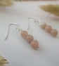 Summer Seconds Beaded peach-sunstone dangle earrings