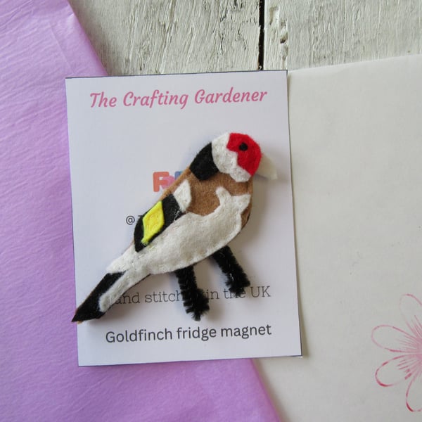 Goldfinch fridge magnet, bird watchers gift, gift for him, bird magnets, 