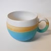 Mug Huggable satin Turquoise Blue Ceramic.