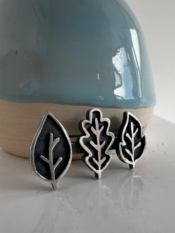 Autumn Leaf Brooch - sterling silver 