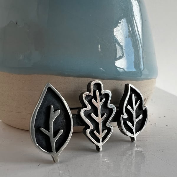 Autumn Leaf Brooch - sterling silver 