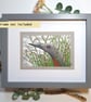 Red-Throated Diver bird portrait.  small bird drawing, original art gift