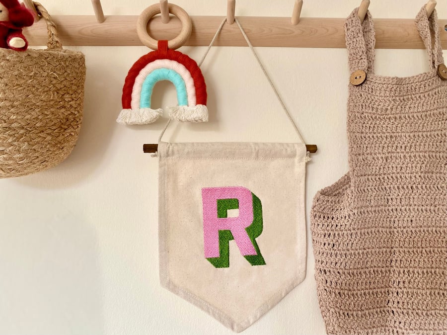 Embroidered Initial Wall Hanging A - Z