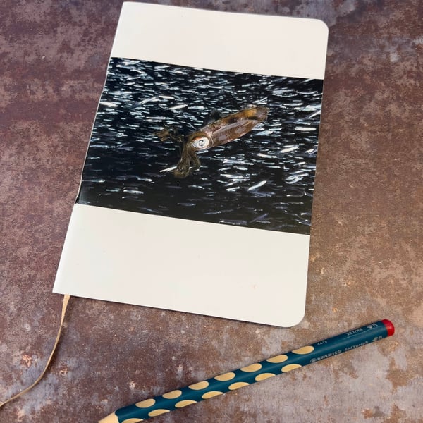 Notebook, Marine themed, A5 (ish), made from up-cycled and recycled materials.