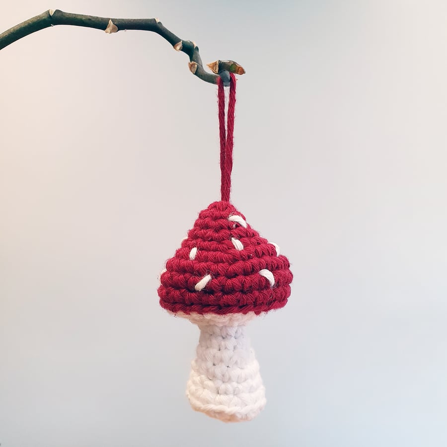 Burgundy Toadstool Bauble