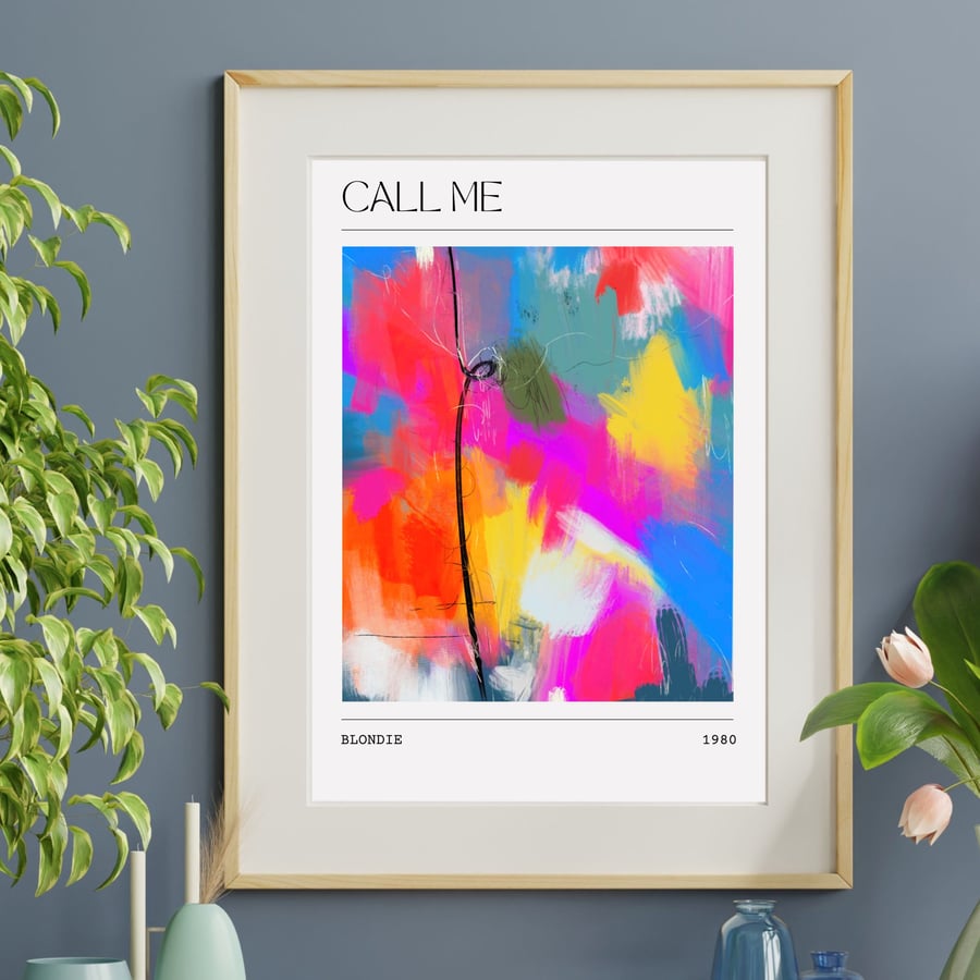 Music Poster Blondie - Call Me Abstract Painting Art Print 80s Pop