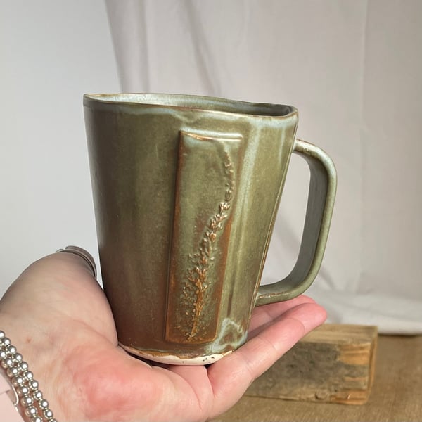  Handmade ceramic mug, coffee mug, tea cup, green mug, pottery mug,