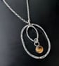STERLING SILVER Oval Citrine pendant, Handmade Urban Jewellery 