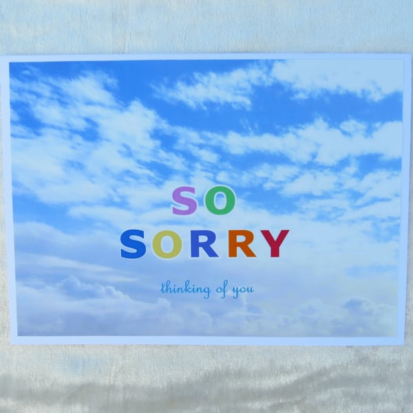 So Sorry, pet condolence card, pet bereavement, rainbow bridge