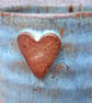 Water juice beaker tumbler cup hand thrown stoneware handmade pottery heart - Image 2
