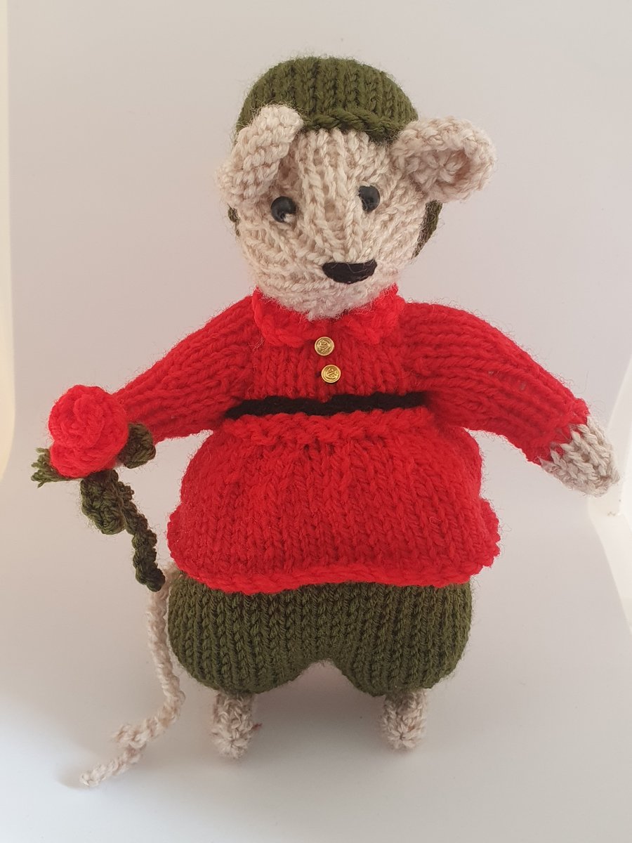 Hand Knitted Mouse, Romeo
