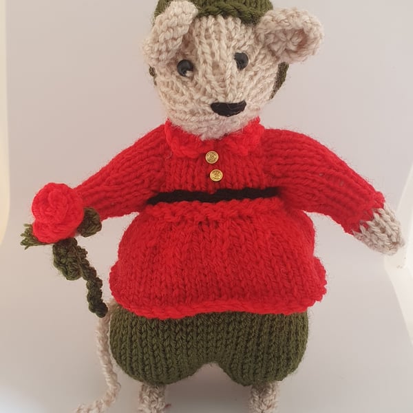 Hand Knitted Mouse, Romeo