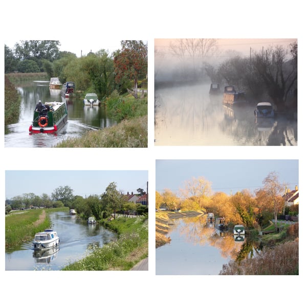  Pack of 4 Mixed Norfolk Fen & Boats Cards 