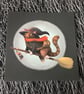 Cat Witch Square Post Card Print - Image 1