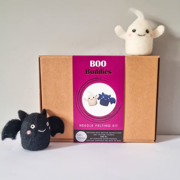 BOO Buddies Felting Kit: Ghost & Bat DIY Halloween Decoration