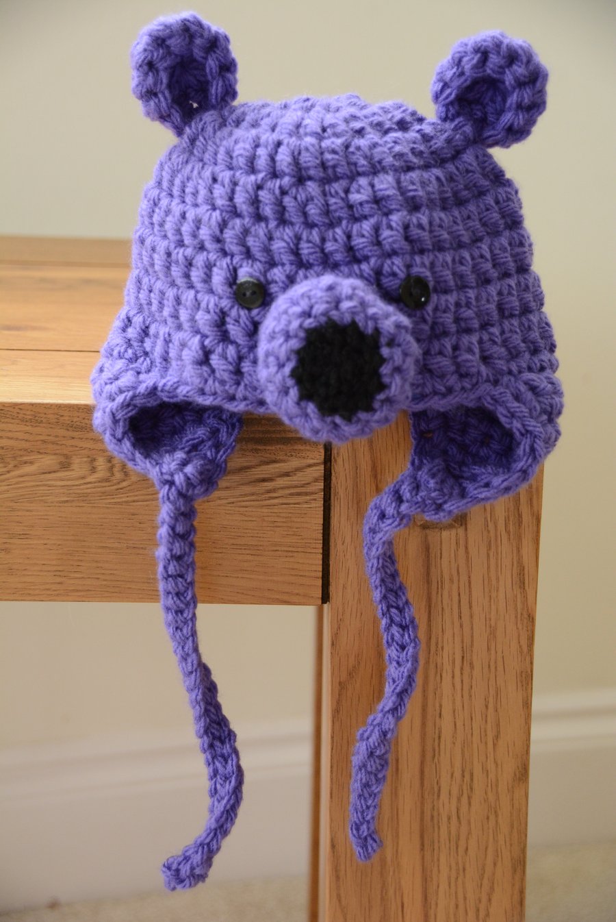 Baby Bear Hats - 0 to 3 months Purple