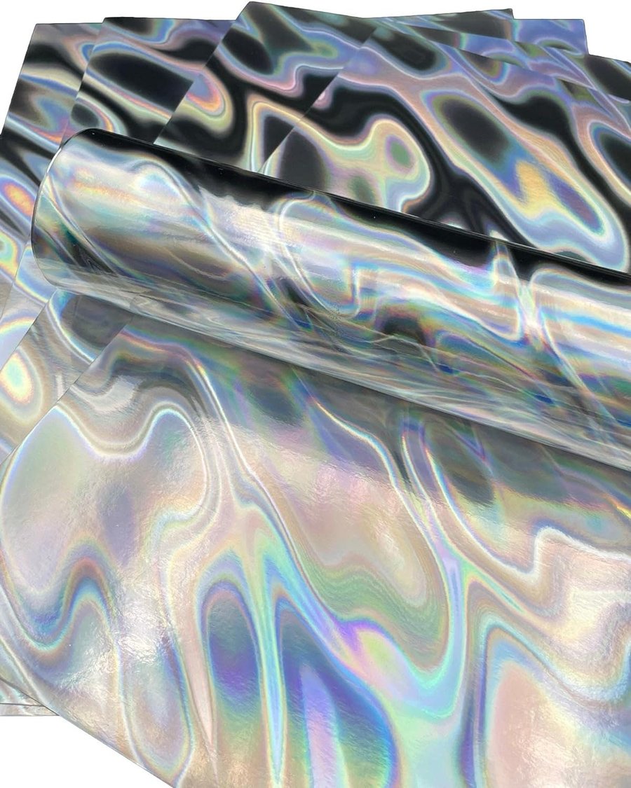 5 Sheets SILVER A4 Premium Holographic Lava Effect Card Single Sided 220gsm 80lb