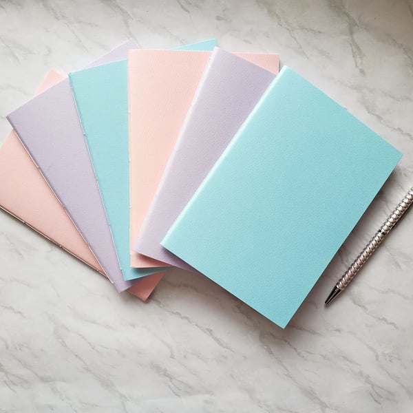 Pastel Notebook, 7x5 ins Sketchbook - Choice of colours. 