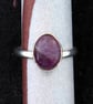 Classic Style Purple Gemstone Silver Stacking Ring - Size M - Image 3
