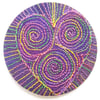 58mm Stitched Silk Heart Badge 