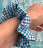 Blue and white check gingham scrunchie - Image 6