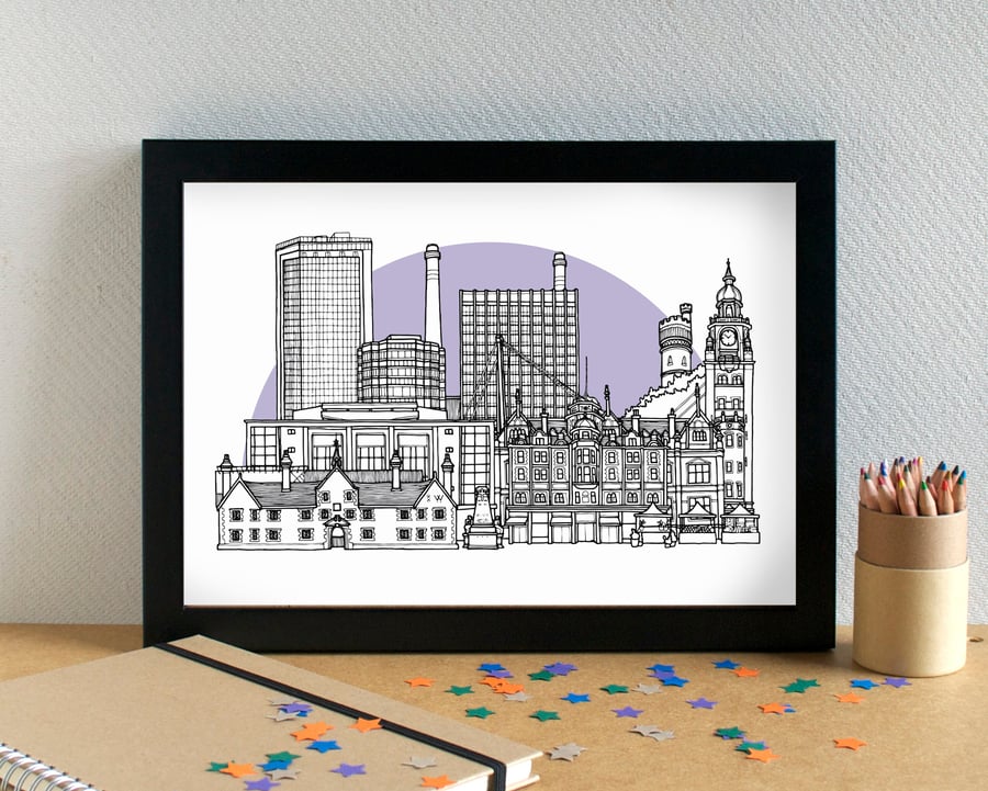 Croydon Landmarks Skyline Art Print
