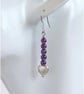 Sterling Silver Amethyst Heart Earrings - Image 8
