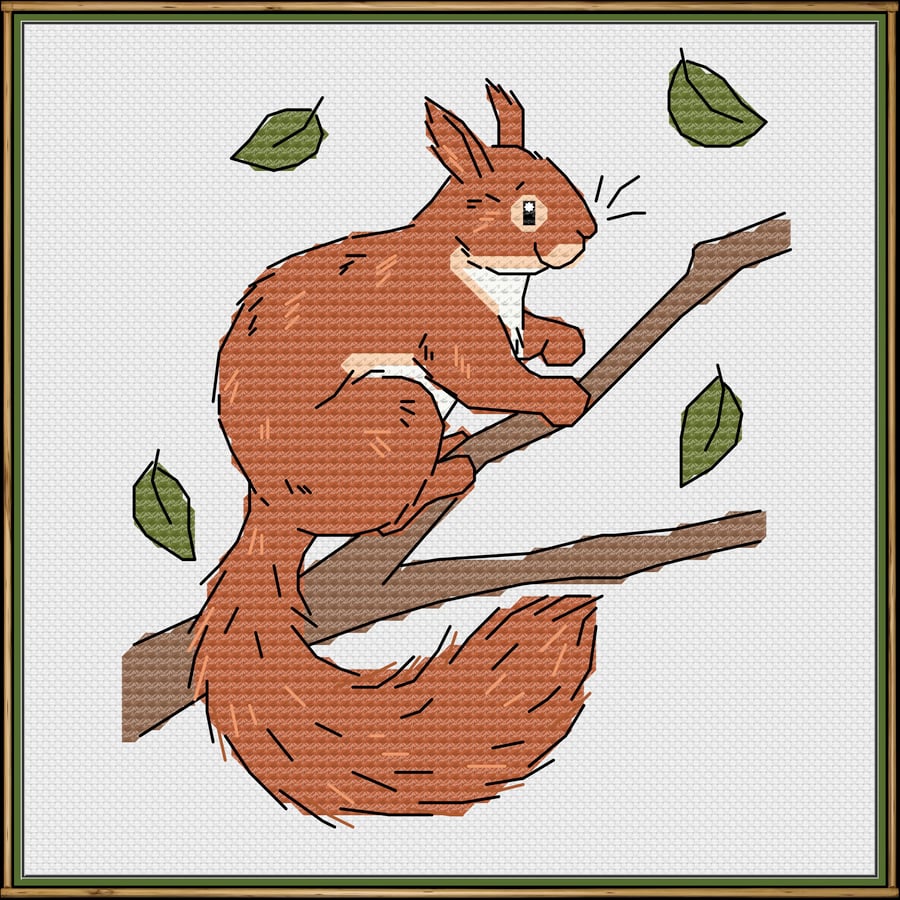 Squirrel Cross Stitch Pattern