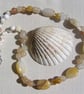 Golden Jade, Carnelian & Honey Quartz Gemstone Chakra Beaded Necklace