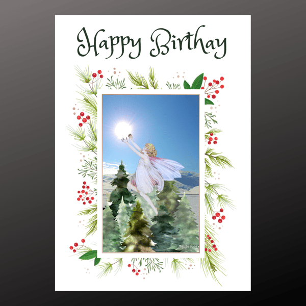 Happy Birthday Card Sunshine Fairy Personalised Seeded Wiccan Pagan Goddess